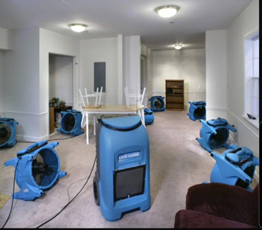 Air movers and dehumidifier setup for Water Extraction & Removal in Menomonee Falls